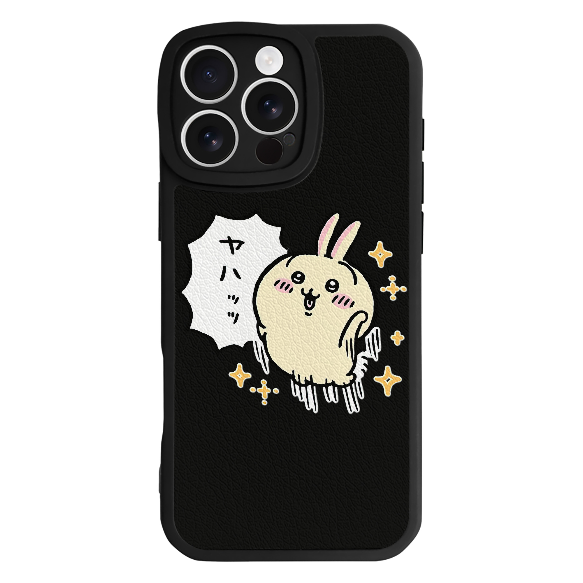 （画像用） ちいかわ うさぎ Chii-kawa usagi 【iPhone 16シリーズ対応】シリコンスマホケース（レザー調） 材質：シリコン